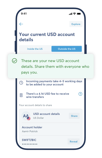  Over 200 countries and territories can now get USD SWIFT account details 